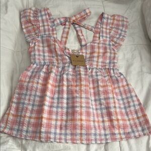 Blu Pepper Pink and Purple Ruffled Blouse